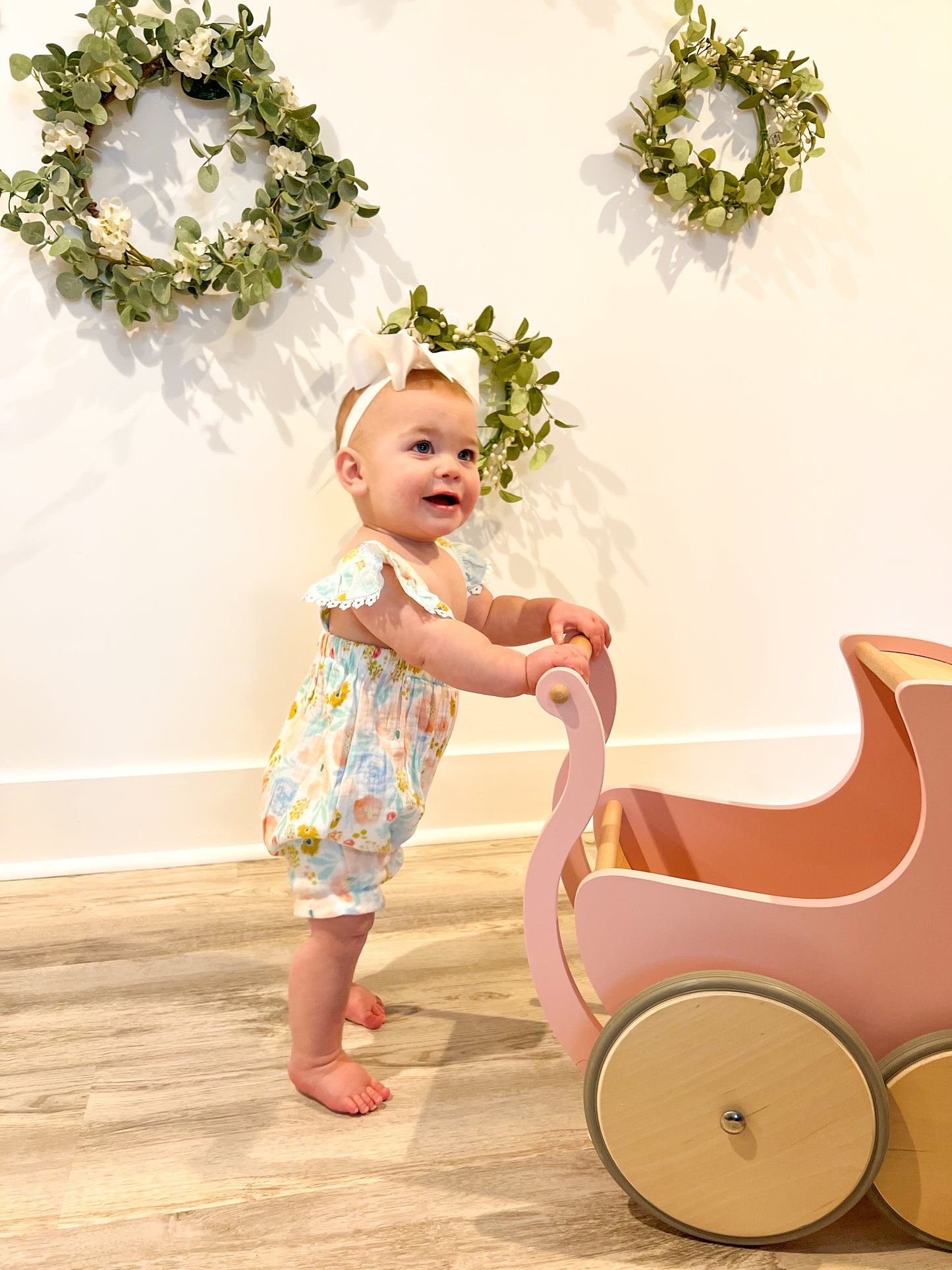 Muslin Floral Ruffle Romper