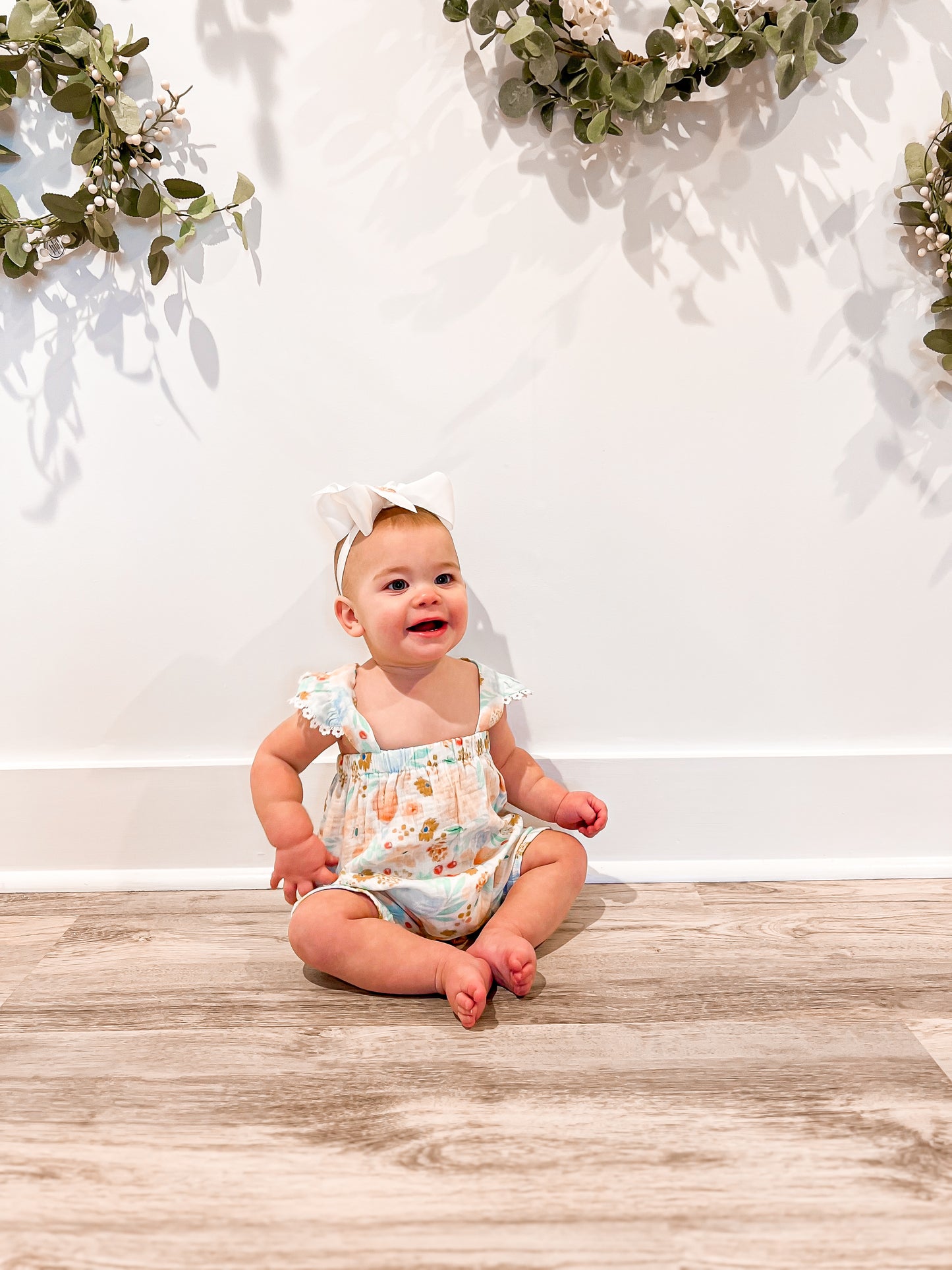 Muslin Floral Ruffle Romper