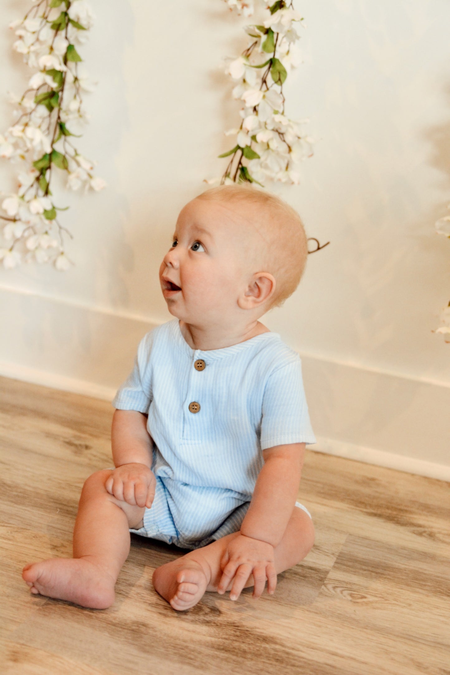 Muslin Stripe Boy Romper