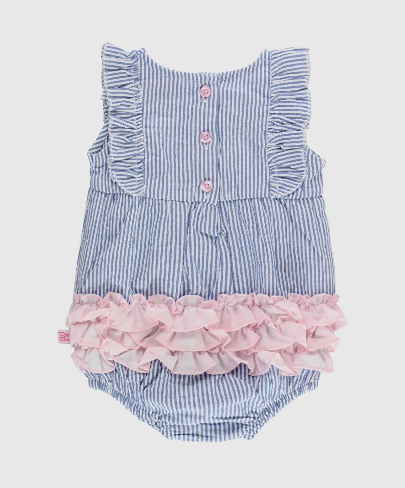 Baby Girls Classic Seersucker Ruffle Bubble