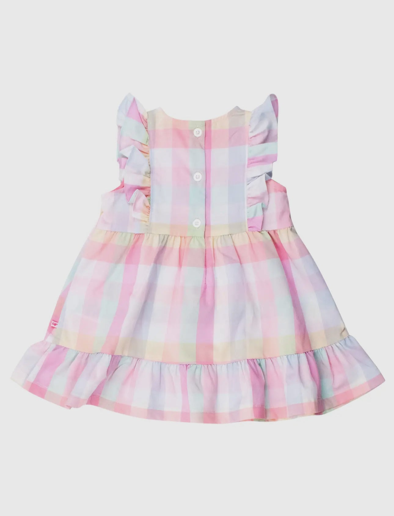 Girls Picnic Plaid Sleeveless Bow Dress