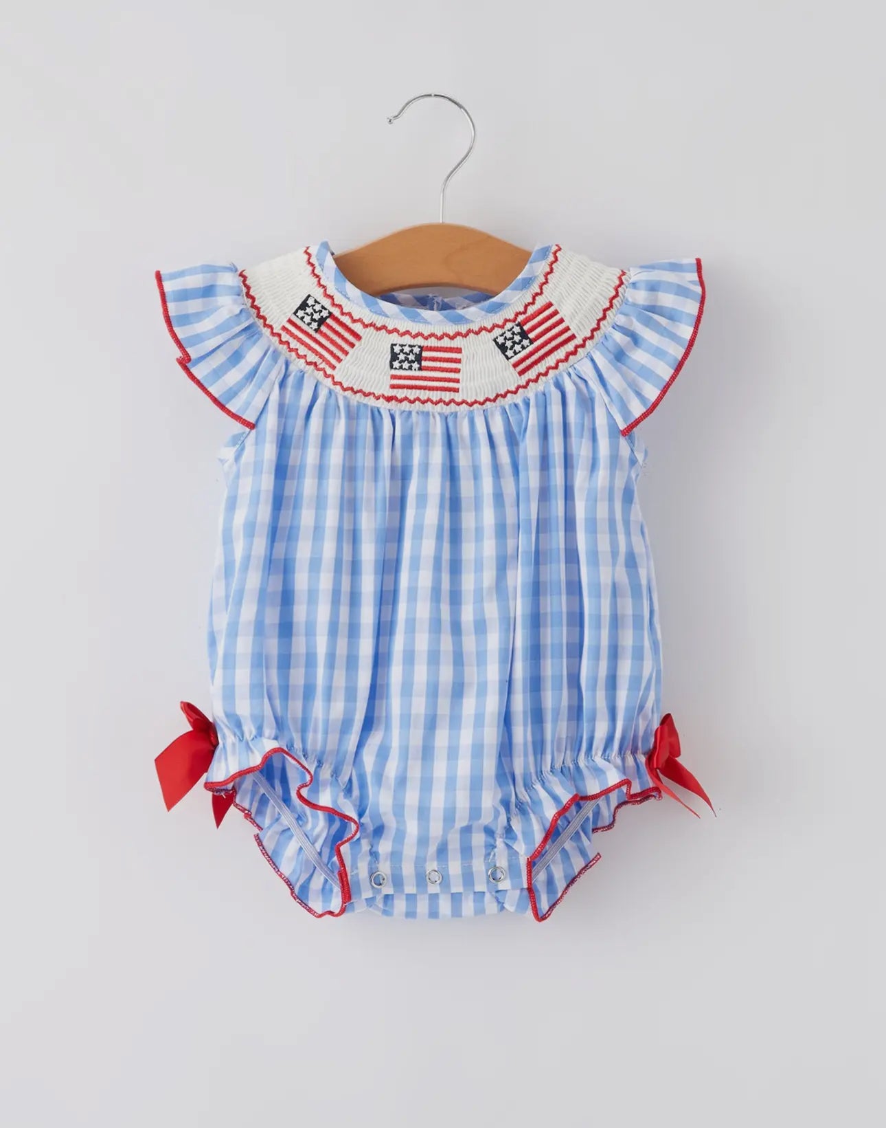 Fourth of July Smocked Flag Bubble