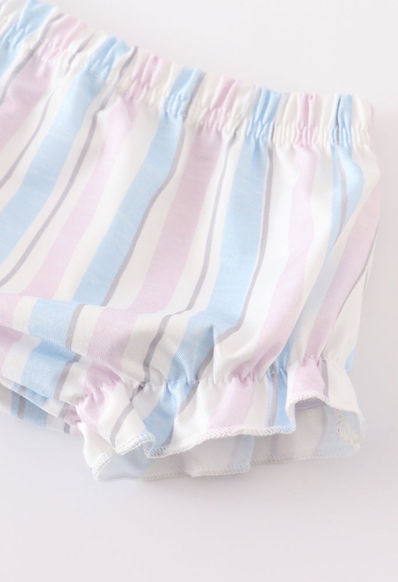 Crab French Knot Stripe Baby Girls Set
