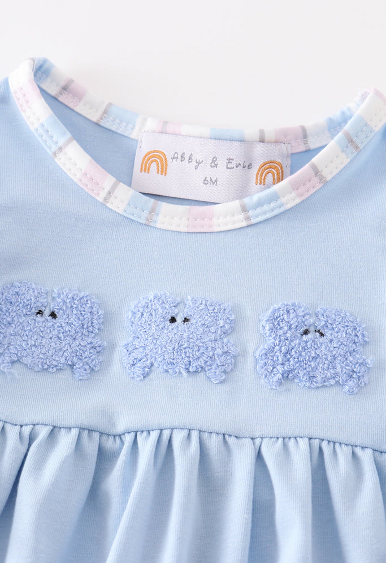 Crab French Knot Stripe Baby Girls Set