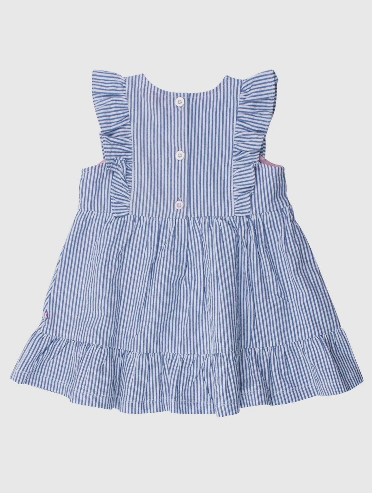 Girls Classic Seersucker Sleeveless Bow Dress