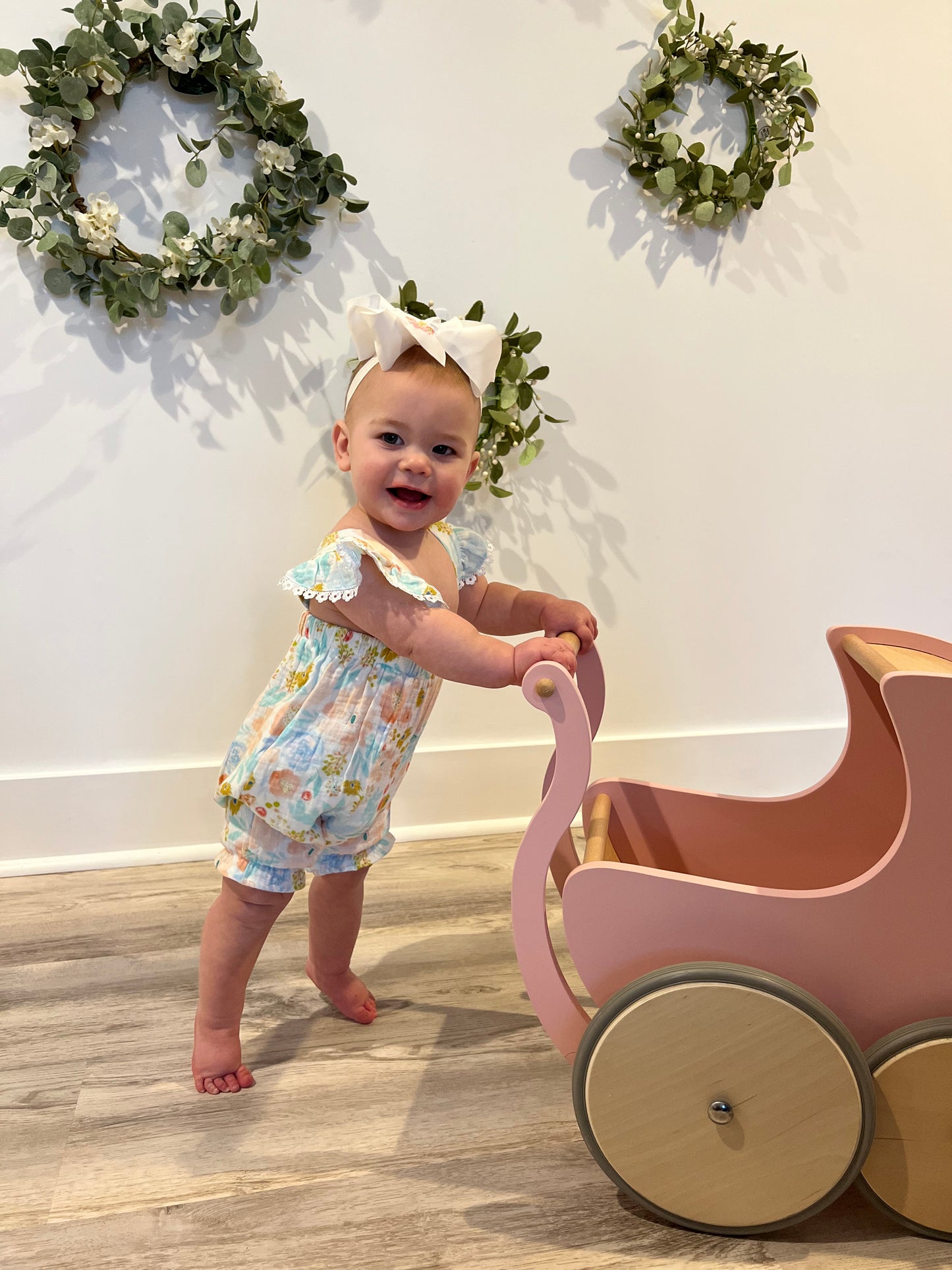 Muslin Floral Ruffle Romper