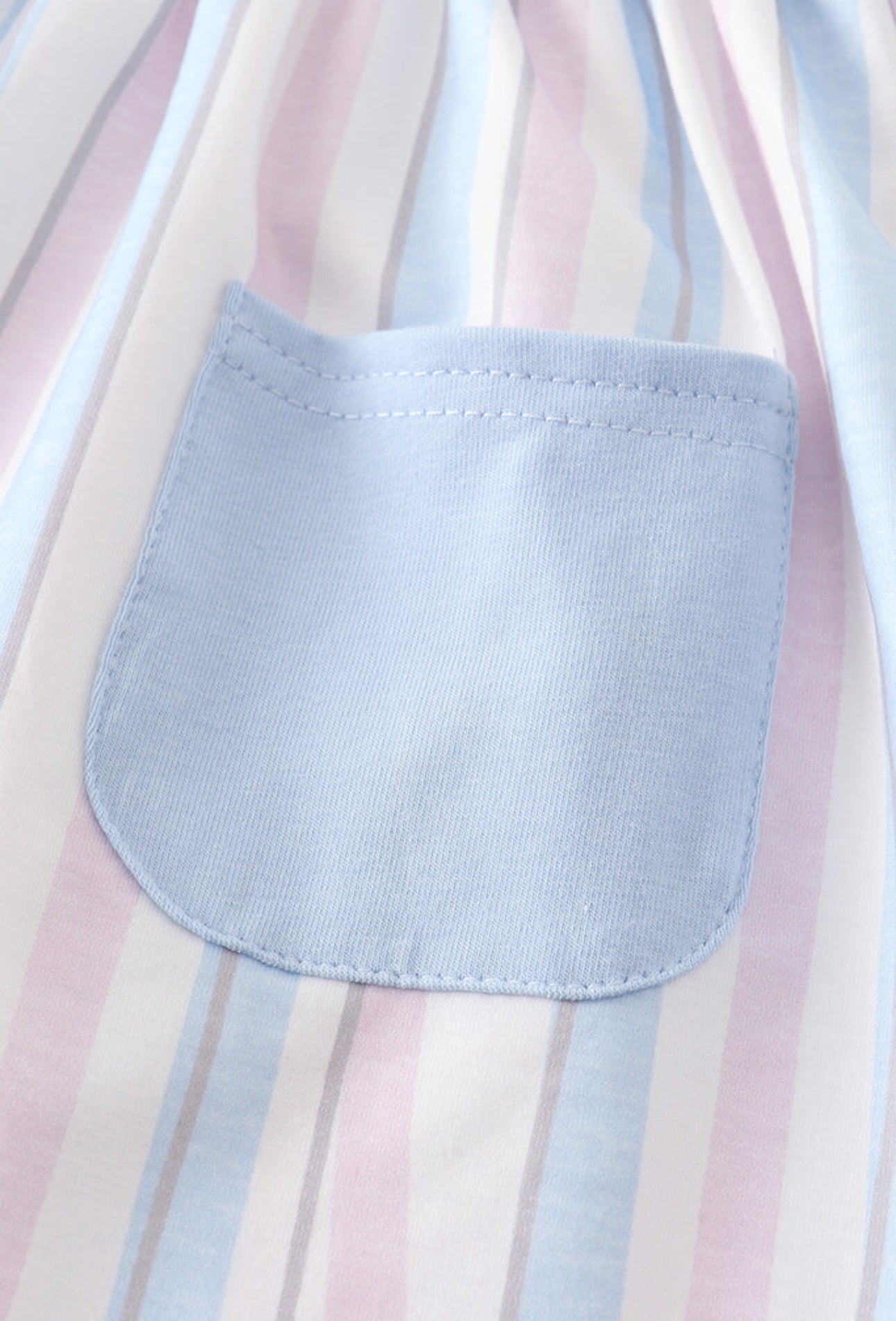 Crab French Knot Stripe Girls Set