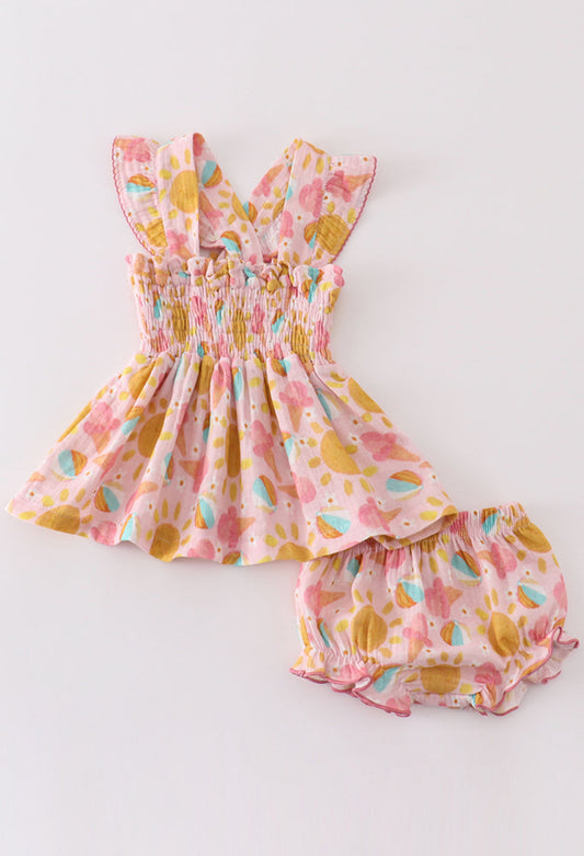 Sweet Summertime Muslin Baby Girls Set