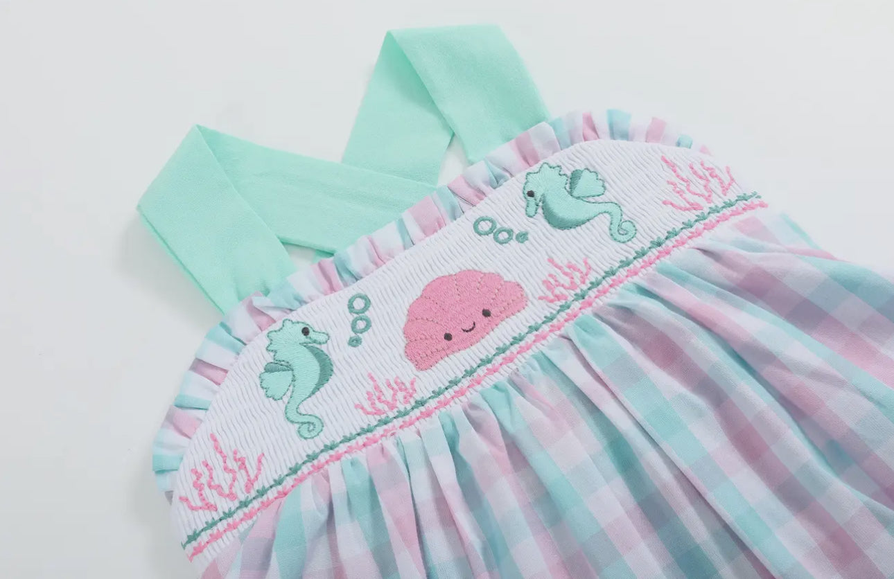 Under the Sea Girls Smocked Dress