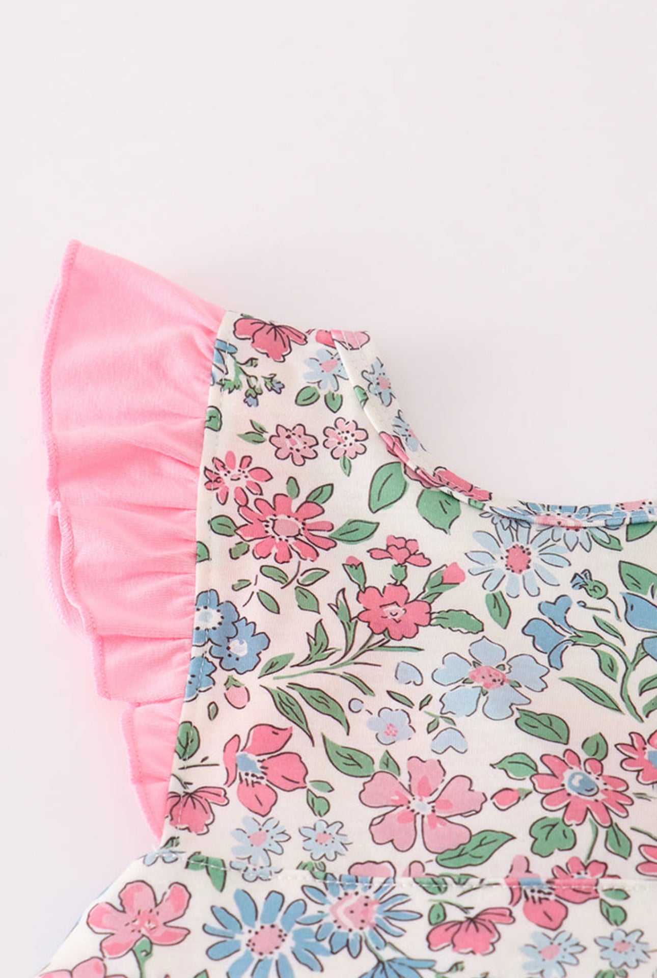 Girls Vintage Floral Ruffle Shorts Set