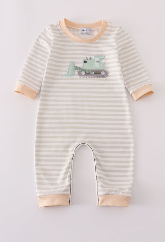 Excavator Appliqué Romper