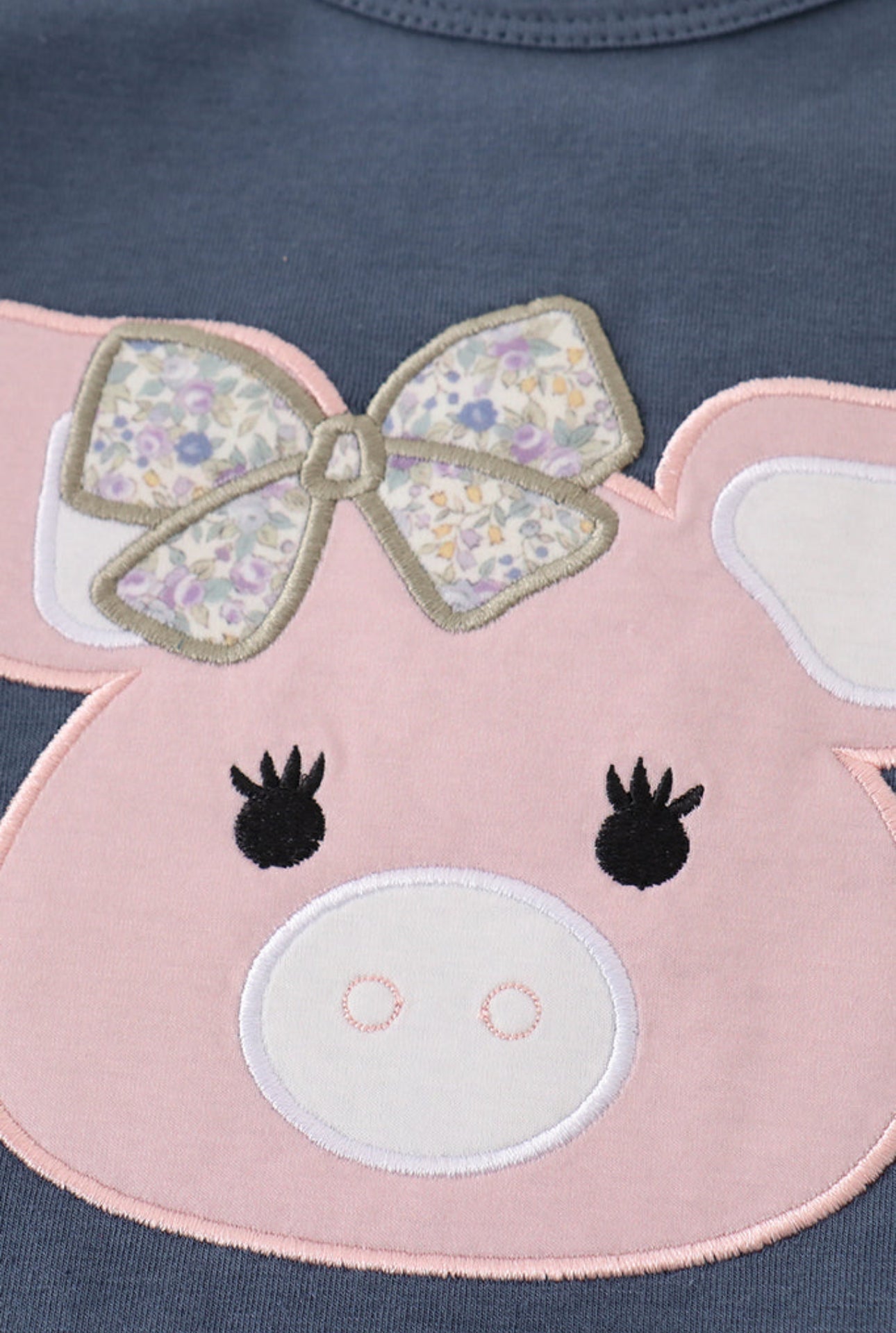 Floral Print Pig Girls Shorts Set