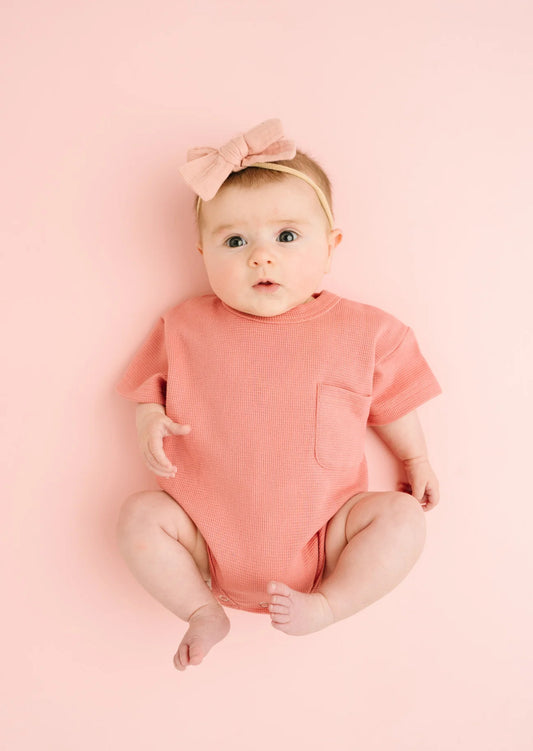 Rosebud Waffle Pocket Romper