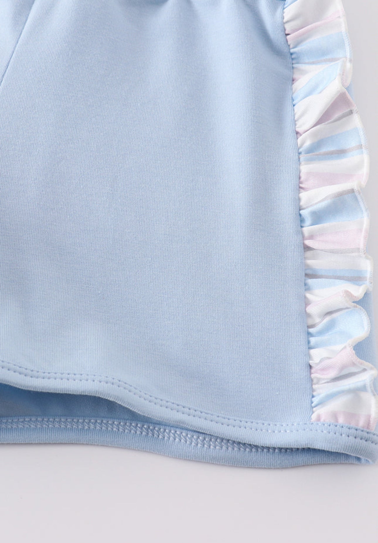 Crab French Knot Stripe Girls Set